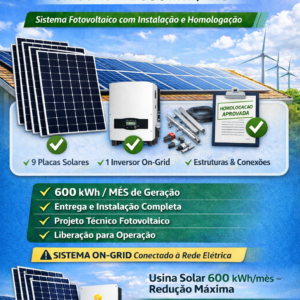 Usina Solar 600 kwh – Para sua Casa | Projeto Sob Medida