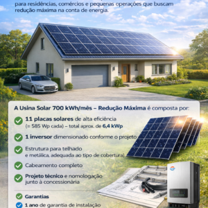 Usina Solar 700 kwh – Para sua Casa | Projeto Sob Medida